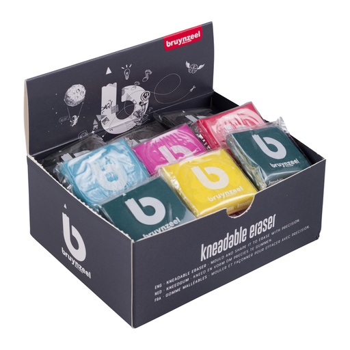 [1436206] Gomme mie de pain Bruynzeel Teens display 36 pièces assorti