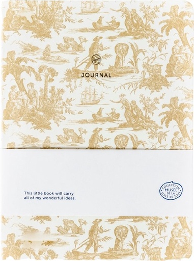 [1436404] Carnet de notes AJ A5 Toile de Jouy ligné écru