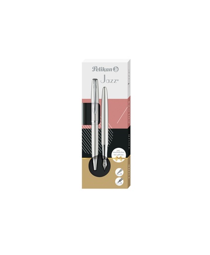 [1436429] Schrijfset Pelikan Jazz Noble Elegance K36+P36 medium silver