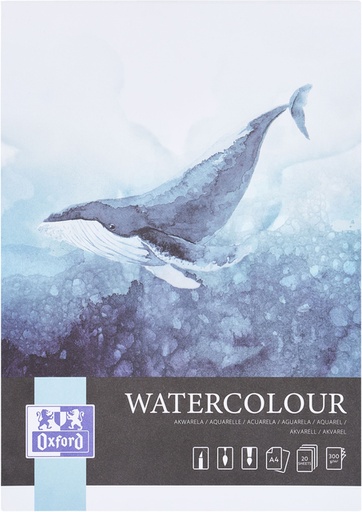 [1436446] Bloc aquarelle Oxford Watercolour A4 20 feuilles 300g collé