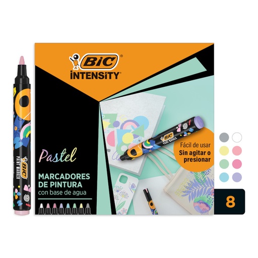 [1436481] Marqueur peinture BIC Intensity pastel assorti 8 pièces