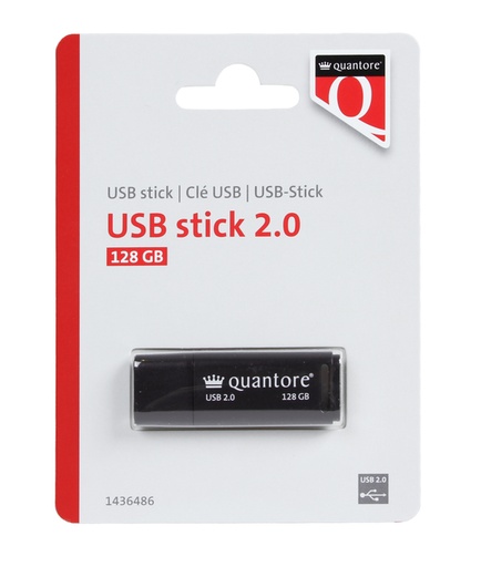 [1436486] USB stick 2.0 Quantore USB-A 128GB zwart