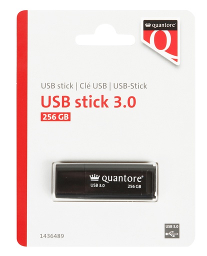 [1436489] Clé USB 3.0 Quantore USB-A 256Go noir