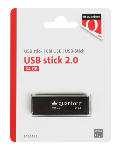 [1436495] USB stick 2.0 Quantore USB-A 64GB zwart