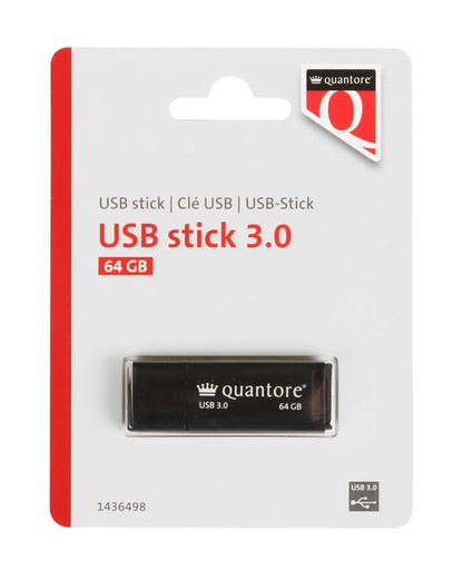 [1436498] USB stick 3.0 Quantore USB-A 64GB zwart