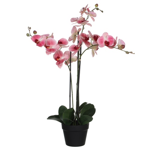 [1433019] Plante artifielle Mica Orchidée Phalaenopsis rose Pot plastique 79x51cm