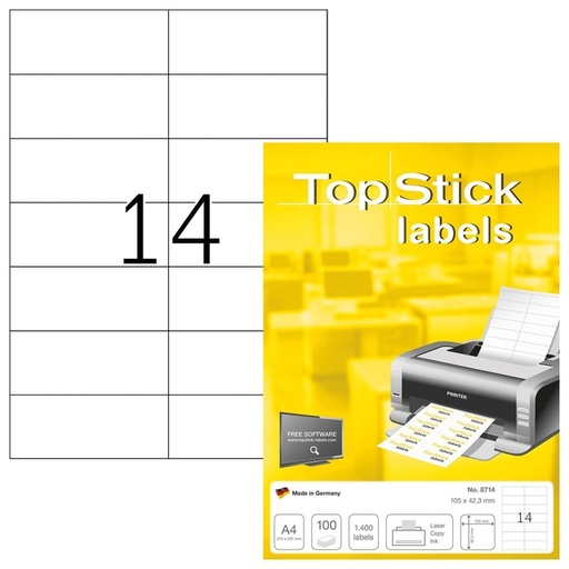 [1433391] Etiquette Office 105x42,3mm 1400 pièces