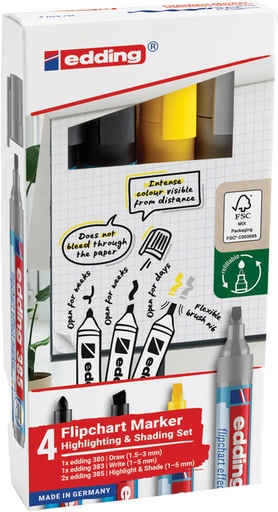 [1435577] Viltstift edding 385 flipover incl 380 - 383  assorti 4 stuks