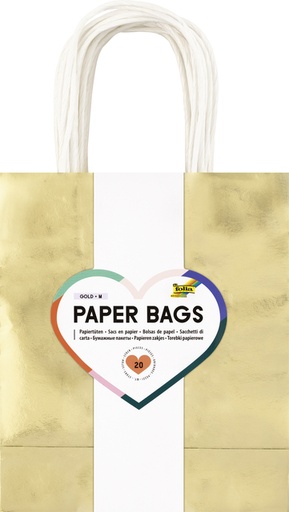 [1435698] Sac cadeau Folia kraft doré 24x31x12cm 20 pièces