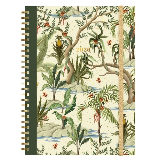 [1436927] Agenda 2026 Lannoo bureau 170x230 Botanic 7dagen/2pagina's wit groen