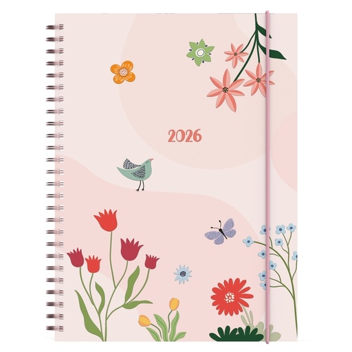 [1436929] Agenda 2026 Lannoo bureau 170x230 Fragile 7dagen/2pagina's roze