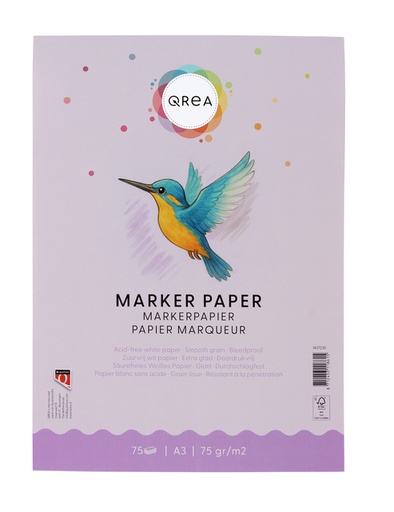 [1437235] Markerblok Qrea A3 75gram 75vel
