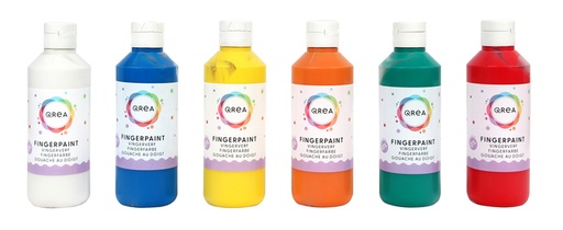 [1436467] Vingerverf Qrea set à 6 kleuren 250ml