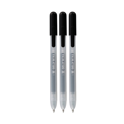 [1438121] Stylo gel Sakura Gelly Roll Classic 08 rétractable set 3 couleurs noir