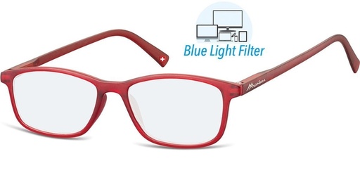 [1438343] Leesbril  Montana +3.00 dpt blue light filter rood