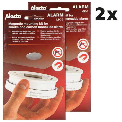 [1438403] Montageset Alecto voor rookmelders magneetplaat 2 stuks MK-2 TWIN