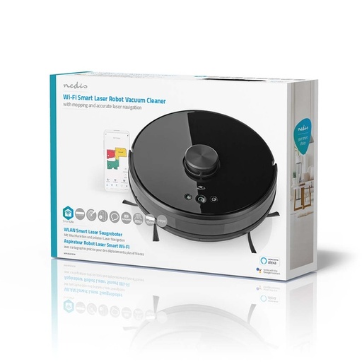 [1438417] Robotstofzuiger Nedis Smartlife wifi laser 3-in-1 zwart