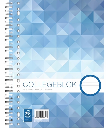 [1438748] Collegeblok WORK A4 lijn 23-gaats 80vel 70gr
