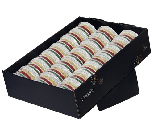 [1436731] Ruban cadeau Decoris rouleau de 4 couleurs assorti