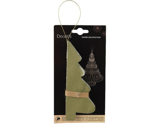 [1436899] Kerstboom Decoris 3D papier groen 15cm