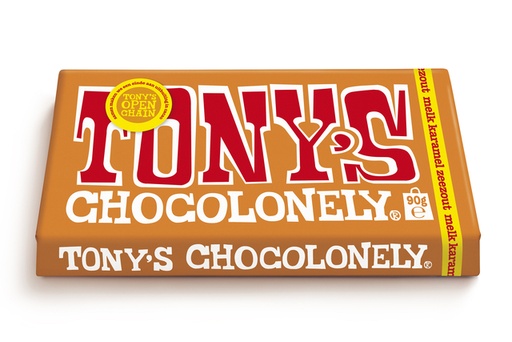 [1438431] Chocolat Tony's Chocolonely tablette lait caramel sel marin 90g