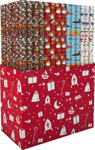 [1433551] Papier cadeau Sint 250x46,5cm assorti
