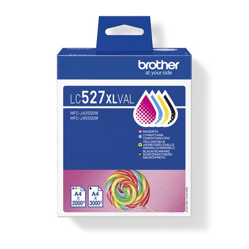 [1438448] Cartouche d'encre Brother LC-527XL noir + 3 couleurs
