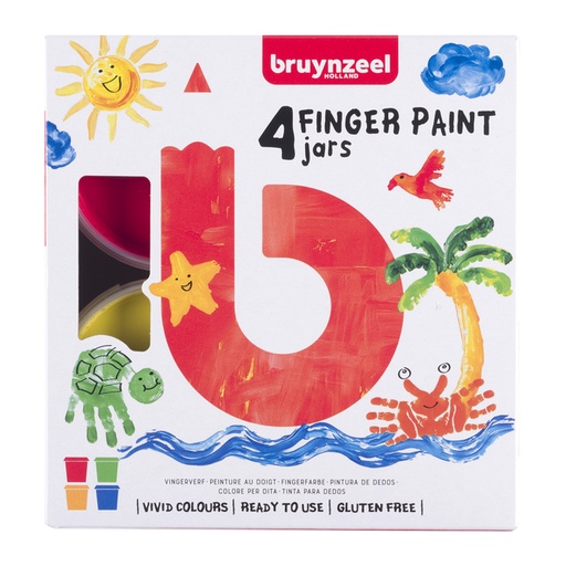 [1438920] Vingerverf Bruynzeel Kids assorti 4 potjes