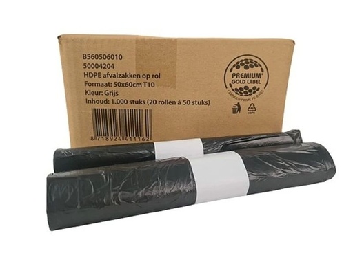[1439213] Pedaalemmerzak Vepa Bins 50x60cm HDPE T10 24L grijs
