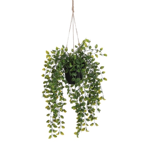 [1439306] Plante artificielle Mica Ficus suspendue en pot vert Ø20 46cm