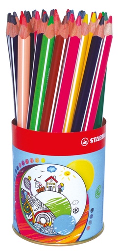 [1439314] Crayon de couleur STABILO 203 Trio épais Classpack pot métal 38 pièces assorti