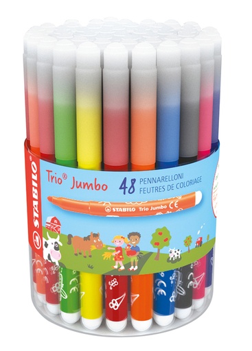 [1439316] Feutre STABILO Trio Jumbo 380 XL assorti Classpack 48 pièces