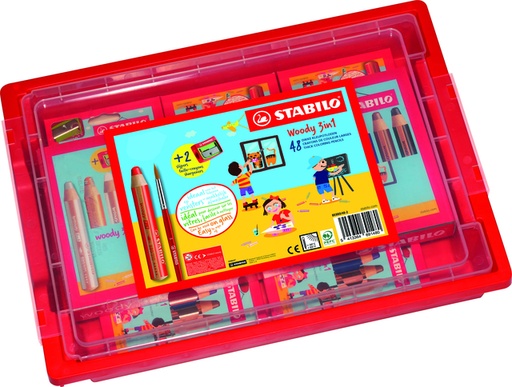 [1439329] Kleurpotloden STABILO 882 woody 3 in 1 incl 2 slijpers classpack 48st