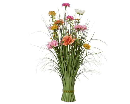 [1466258] Kunstgras Everlands met bloemen roze 70cm polyester
