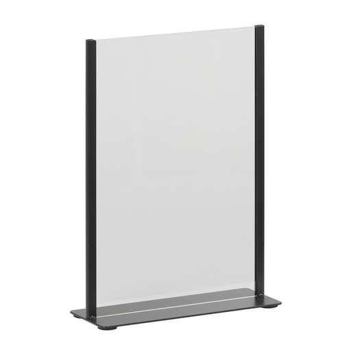 [1466471] Porte-affiche de table A4 métal panneau acrylique noir