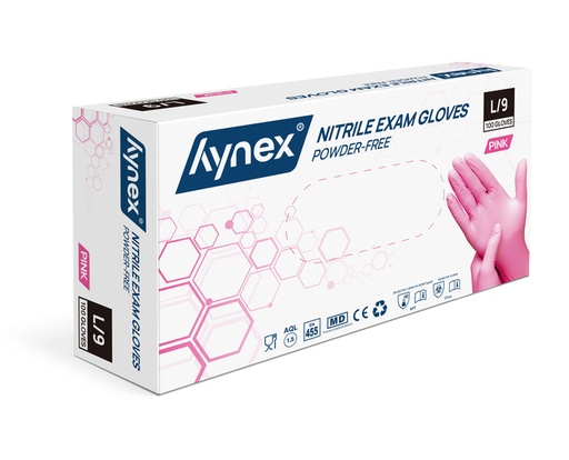 [1466528] Gant Hynex nitrile L rose 3,5g 100 pièces