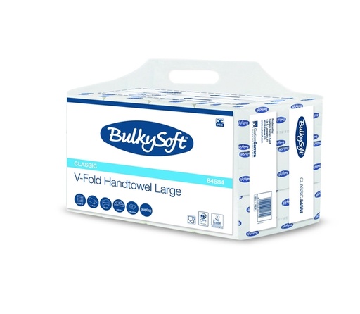 [1465985] Essuie-mains BulkySoft Classic pli-V 2 épaisseurs 240x210mm 12x 250 feuilles blanc 84584