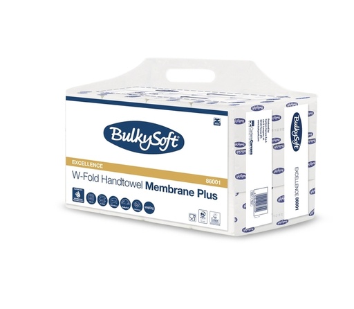 [1465988] Essuie-mains BulkySoft Excellence pli-W 3 ép 205x420mm 12x75 feuilles blanc 86001