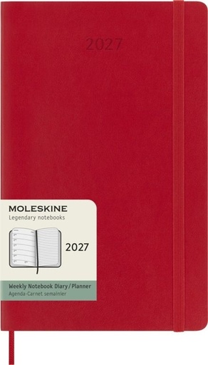 [1466047] Agenda 2027 Moleskine 12 mois Planner Weekly 7 jours/1 page Large CS scarlet red