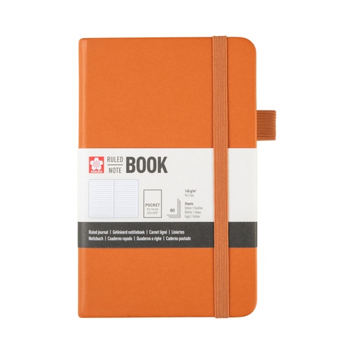 [1466130] Carnet de notes Sakura Pocket 90x140mm ligné couverture rigide ambre