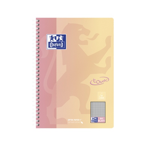 [1466449] Bloc-notes à spirale Oxford Touch B5 ligné 160 pages assorti
