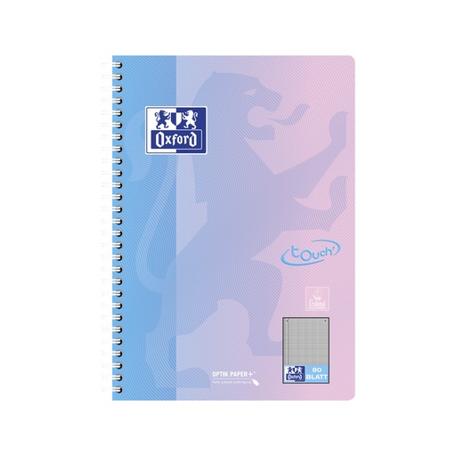 [1466450] Bloc-notes à spirale Oxford Touch B5 carreau 5mm 160p assorti