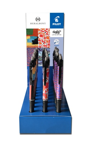 [1467113] Roller PILOT FriXion Ball Plus Heralbony Medium assorti display 24 pièces