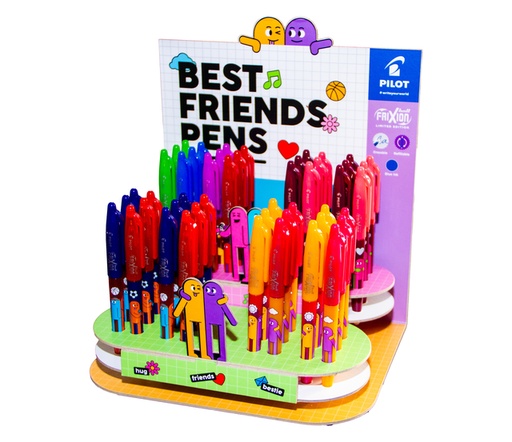 [1467114] Rollerpen PILOT friXion Friends medium assorti display à 48 stuks