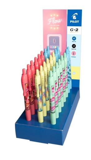[1467118] Roller gel PILOT G-2-07 Flow Medium assorti display 24 pièces