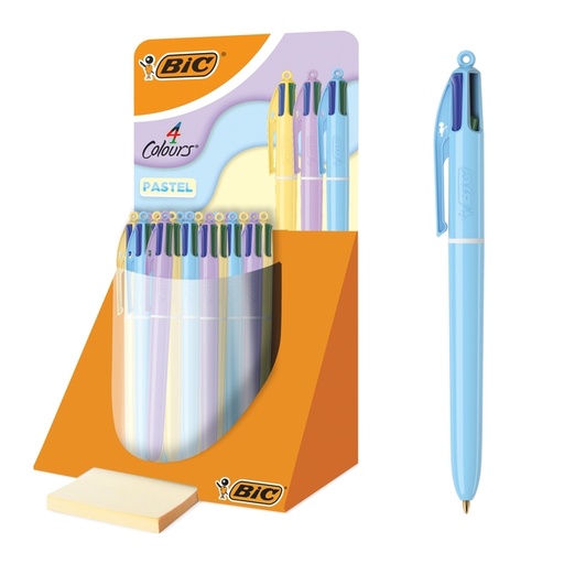 [1467179] Stylo bille 4 couleurs BIC pastel assorti display 30 pièces