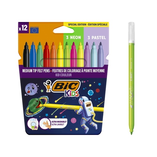 [1467180] Feutre de couleur Bickids Cosmo lot 12 étuis