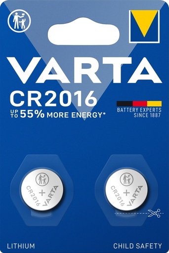 [1467588] Batterij VARTA knoopcel 2x CR2016 lithium