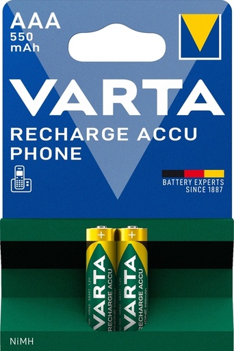 [1467599] Batterij VARTA oplaadbaar Accu Phone 2x AAA 550mAh