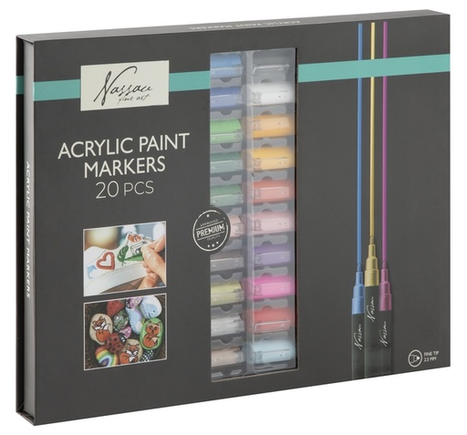 [1467622] Marqueur acrylique Nassau set 20 couleurs